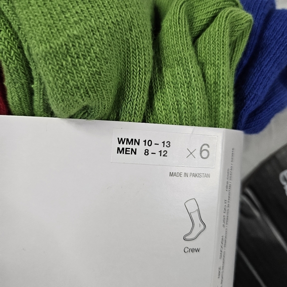 Nike Everyday Cushioned Crew Socks Size L 8-12 6 Pairs SX6897-903 Multicolor - Picture 6 of 6